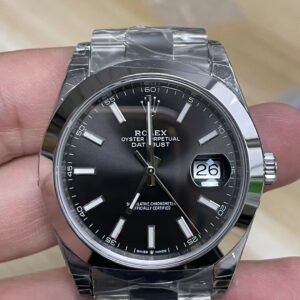 VS Factory Rolex Datejust 41mm Black Dial Smooth Bezel Oyster Bracelet (126300) 1:1 Super Clone - DD3235 Movement