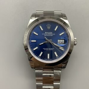 VS Factory Rolex Datejust 41mm Blue Sunburst Dial Smooth Bezel Oyster Bracelet (126300) 1:1 Super Clone - DD3235 Movement
