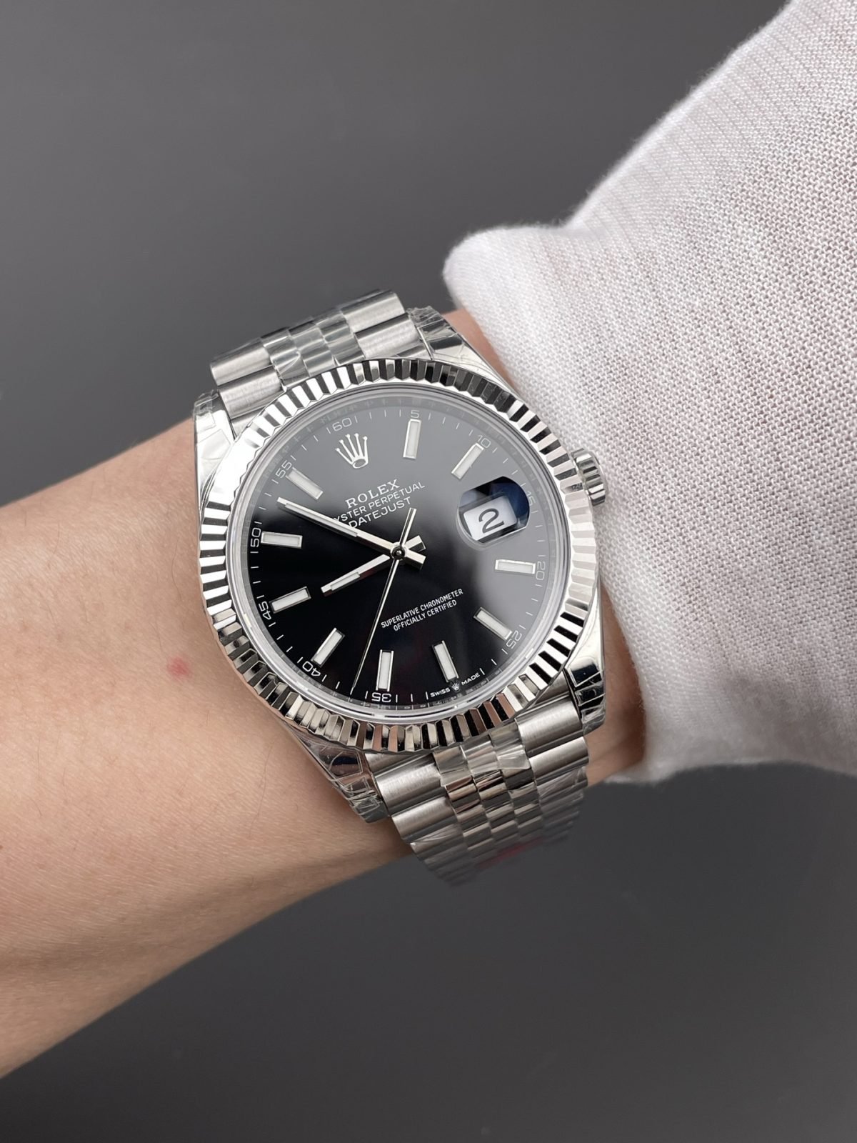 VS Factory Rolex Datejust 41mm Deep Black Dial Fluted Bezel Jubilee Bracelet (126334) 1:1 Super Clone – DD3235 Movement VS Factory Rolex Datejust 41mm Deep Black Dial Fluted Bezel Jubilee Bracelet (126334) 1:1 Super Clone – DD3235 Movement