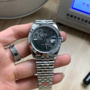 VS Factory Rolex Datejust 41mm Slate Grey"Wimbledon" Dial Smooth Bezel Jubilee Bracelet (126300) 1:1 Super Clone - DD3235 Movement