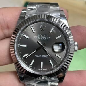 VS Factory Rolex Datejust 41mm Sunburst Slate Grey Dial Fluted Bezel Oyster Bracelet (126334) 1:1 Super Clone - DD3235 Movement