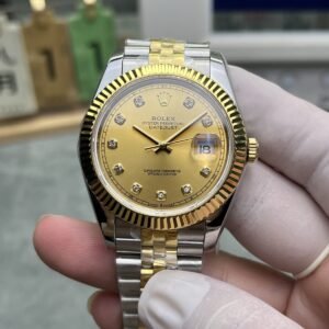 VS Factory Rolex Datejust 41mm Two-Tone Gold Champagne Diamond Dial Fluted Bezel Jubilee Bracelet (126333) 1:1 Super Clone - DD3235 Movement