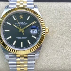 VS Factory Rolex Datejust 41mm Two-Tone Yellow Gold Green Dial Fluted Bezel Jubilee Bracelet (126333) 1:1 Super Clone - DD3235 Movement