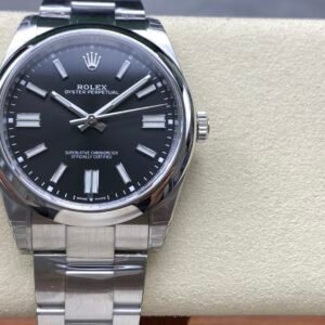 VS Factory Rolex Oyster Perpetual 41mm Bright Black Dial Smooth Bezel Oyster Bracelet (124300) 1:1 Super Clone - DD3230 Movement