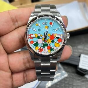 VS Factory Rolex Oyster Perpetual 41mm "Celebration Bubble" Motif Dial Smooth Bezel Oyster Bracelet (124300) 1:1 Super Clone - DD3230 Movement