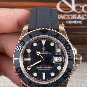 VS Factory Rolex Yacht-Master 40mm Rose Gold Matte Black Dial Ceramic Bezel Oysterflex Strap (126655) 1:1 Super Clone - DD3235 Movement