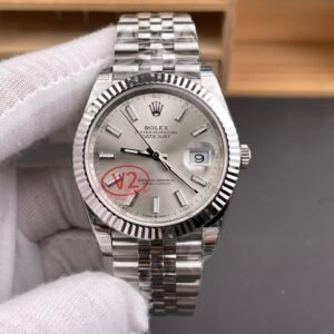 VS Factory (V2) Rolex Datejust 41mm Silver Sunburst Dial Fluted Bezel Jubilee Bracelet (126334) 1:1 Super Clone - DD3235 Movement