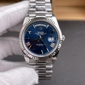 VS Factory (V2) Rolex Day-Date 40mm Blue Sunburst Roman Dial Fluted Bezel President Bracelet (228239) 1:1 Super Clone - DD3255 Movement